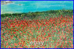 Original Art West Pentire Poppies Crantock Newquay Cornwall painting