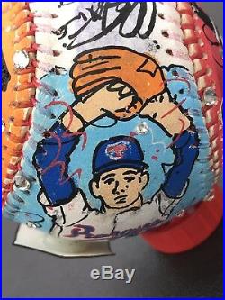Original Charles Fazzino Painted Nolan Rayan Baseball