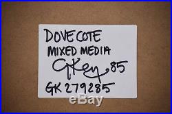 Original Geoffrey Key Dove Cote Mixed Media on Paper