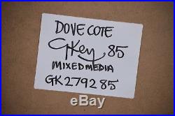 Original Geoffrey Key Dove Cote Mixed Media on Paper