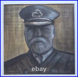 Original Irish Art Mixed Media Painting Captain Smith RMS Titanic John Stewart