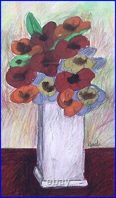Original Irish Art Mixed Media Painting Still Life Flowers By Rhonda Paisley