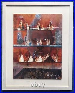 Original Irish Modern Art Abstract Painting On Board Painting Of Face Bryan Law
