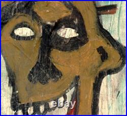 Original Jean-Michel Basquiat painting on New York 80's postcard
