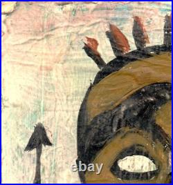 Original Jean-Michel Basquiat painting on New York 80's postcard