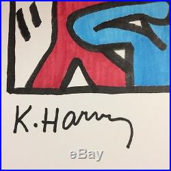 Original Keith Haring Speak No Evil, See No Evil, Hear No Evil Mixed Media