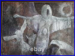 Original Large Mixed Media Painting Goddess Shirley Pountney Art