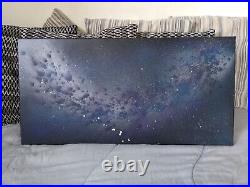 Original M. Stellarum Abstract Galaxy Painting on Canvas (Mixed Media)