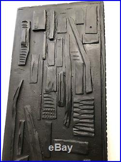 Original Nevelson Sculpture Wall Art Wood Assemblage Black Brutalist Mid Century