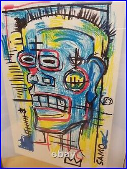 Original Painting on Paper Jean M. BASQUIAT hand signed 8.5 X 13