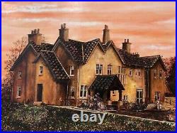 Original Signed Mixed Media Art on Board Strathcarron Hospice Building 1983