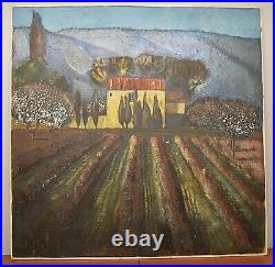 Original Signed Painting Of Farmhouse In France By Lydia Bauman (1998)
