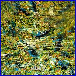 Original abstract mixed media painting by Nalan Laluk Water Lilies