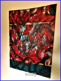 Original abstract mixed media textured painting by Nalan Laluk Barbed Wire