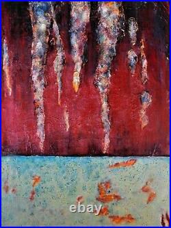 Original abstract mixed media textured painting by Nalan Laluk The Cave