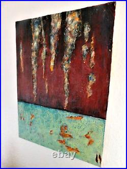 Original abstract mixed media textured painting by Nalan Laluk The Cave