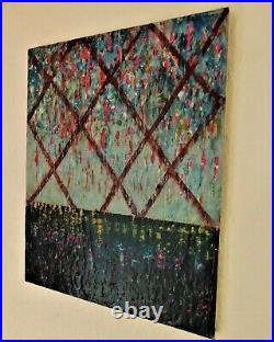 Original abstract oil and mixed media painting by Nalan Laluk Trickle Down