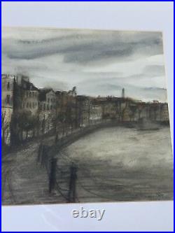 Original mixed media painting The Shore, Leith Edinburgh Stephanie Dees RSW