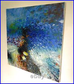 Original oil, mixed media painting signed by Nalan Laluk On the Reef