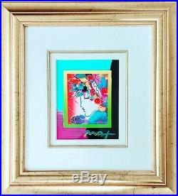 PETER MAX, BLUSHING BEAUTY, Signed in Acrylic, Mixed Media, RARE and Beautiful