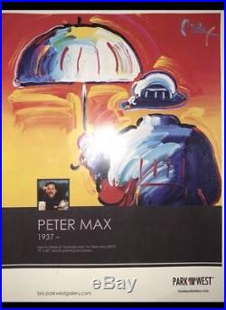 PETER MAX Painting God Bless America III 5 Liberties Acrylic Mixed Media COA