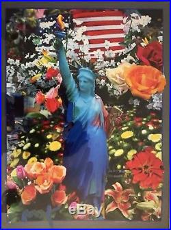 PETER MAX Painting Land of the Free Home of the Brave II Acrylic Mixed Media COA
