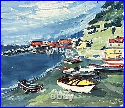 POPOVIC Marine / Seascape Signed Oil & Mixed Media Expressionist