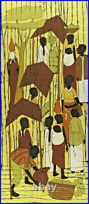 Painting Signed African Market Scene