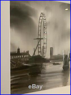 Paul Kenton Original Painting Mixed Media Black & White Eye Of The Storm London