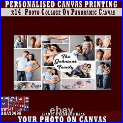 Personalised Photo On Canvas Print, COLLAGE x13 Customized Framed Picture CANVAS