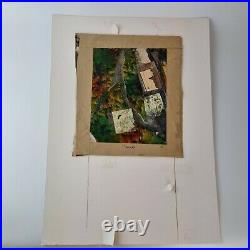 Peter Manzaroli Cubist Style Abstract Signed To Reverse Mixed Media Collage