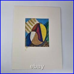 Peter Manzaroli Signed Mixed Media Collage Cubist Style Abstract