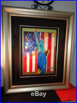 Peter Max 2005 United We Stand II 911 Series Mixed Media with Acrylic Painting