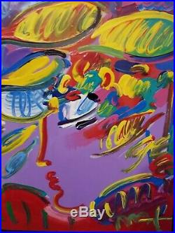 Peter Max Acrylic Painting Signed Original NOT a Mixed Media 1 of a kind Unique