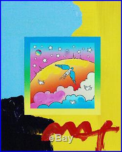 Peter Max, Angel Clouds on Blends #396 (Framed Original Painting)