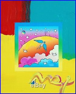 Peter Max, Angel Clouds on Blends #403 (Framed Original Painting)