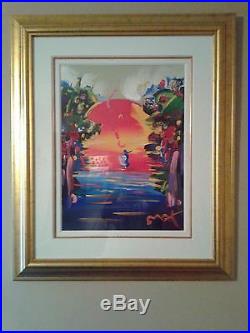 Peter Max Better World III 24 x 18 Mixed Media Painting with COA 1999