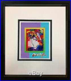 Peter Max, Blushing Beauty on Blends 2007 #2246 (Framed Original Painting)