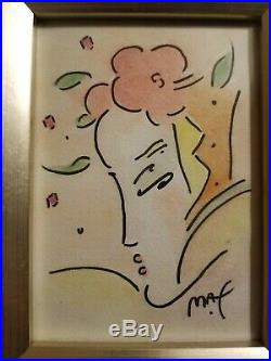 Peter Max Ink Sketch Water Color on Paper Mixed Media Unique Original Painting