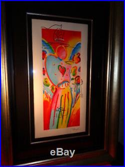 Peter Max LE Signed & Numbered Serigraph Angel With Heart With Doodles Framed