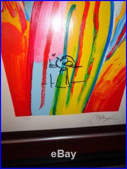 Peter Max LE Signed & Numbered Serigraph Angel With Heart With Doodles Framed