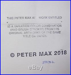 Peter Max LIBERTY HEAD Hand Signed Original Overpaint Mixed Media Art Painting