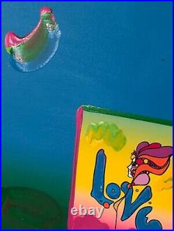 Peter Max, LOVE Mixed Media Signed Painting