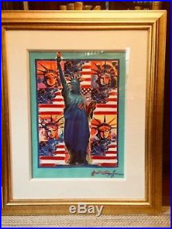 Peter Max Mixed Media Acrylic Painting HAND Painted Statue of Liberty