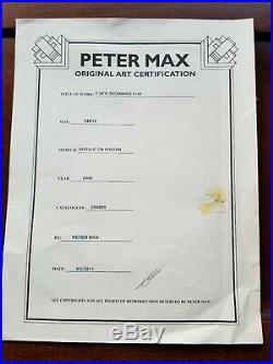 Peter Max Mixed Media Acrylic on Paper Original Unique COA A New Beginning #109