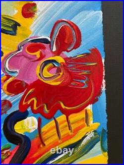 Peter Max Mixed Media Vase of Flowers