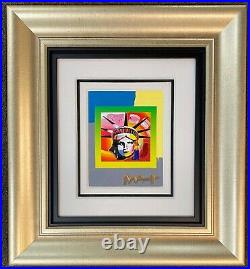 Peter Max Mixed Media with Acrylic Painting, Liberty Head II on Blends