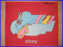 Peter Max Painting on Paper Signed & stamped Mixed Media