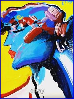 Peter Max Painting on paper Handmade signed and sealed Mixed media
