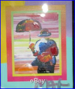 Peter Max Umbrella Man in Blends Iconic Suite 2005 Mixed Media Signed with COA